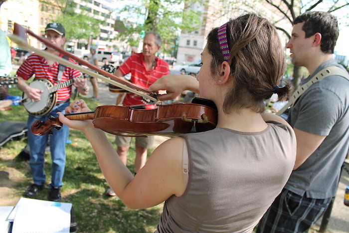 Bluegrass jam at Dupont Circle in Washington, D.C. 